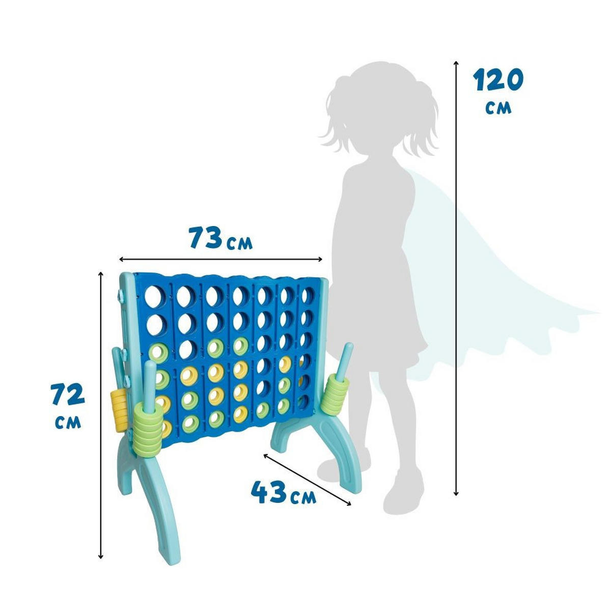 OUTDOORSPIEL XXL 4 in einer Reihe Blau, Türkis  - Türkis/Blau, Basics, Kunststoff (73/49/72.5cm) - alldoro