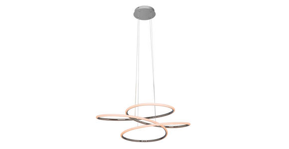 LED-HÄNGELEUCHTE 84,5/150 cm  - Silberfarben, Design, Kunststoff/Metall (84,5/150cm) - Novel