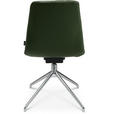STUHL  in Aluminium Echtleder pigmentiert Metall, Leder  - Alufarben/Grün, Design, Leder/Metall (46/81,5-84,5/55cm) - Johann Jakob