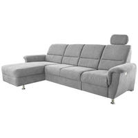 ECKSOFA in Mikrofaser Grau  - Chromfarben/Grau, Konventionell, Textil/Metall (165/292cm) - Livetastic