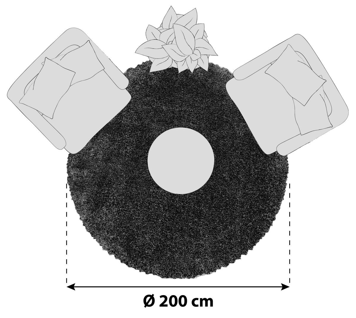 PREPROGA Z VISOKIM FLOROM Fluffy 3500 Grey   tkano  siva  - siva, Basics, tekstil (200cm)