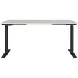 SCHREIBTISCH 160/80/72-118 cm  in Schwarz, Hellgrau  - Hellgrau/Schwarz, MODERN, Holzwerkstoff/Metall (160/80/72-118cm) - Novel
