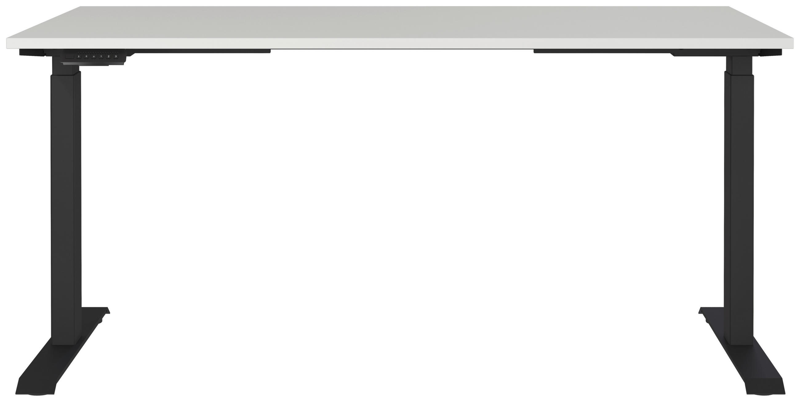 SCHREIBTISCH 160/80/72-118 cm  in Schwarz, Hellgrau  - Hellgrau/Schwarz, MODERN, Holzwerkstoff/Metall (160/80/72-118cm) - Novel