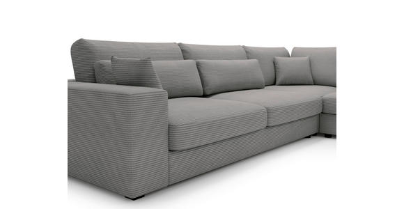 ECKSOFA Grau Cord  - Schwarz/Grau, KONVENTIONELL, Kunststoff/Textil (314/250cm) - Carryhome