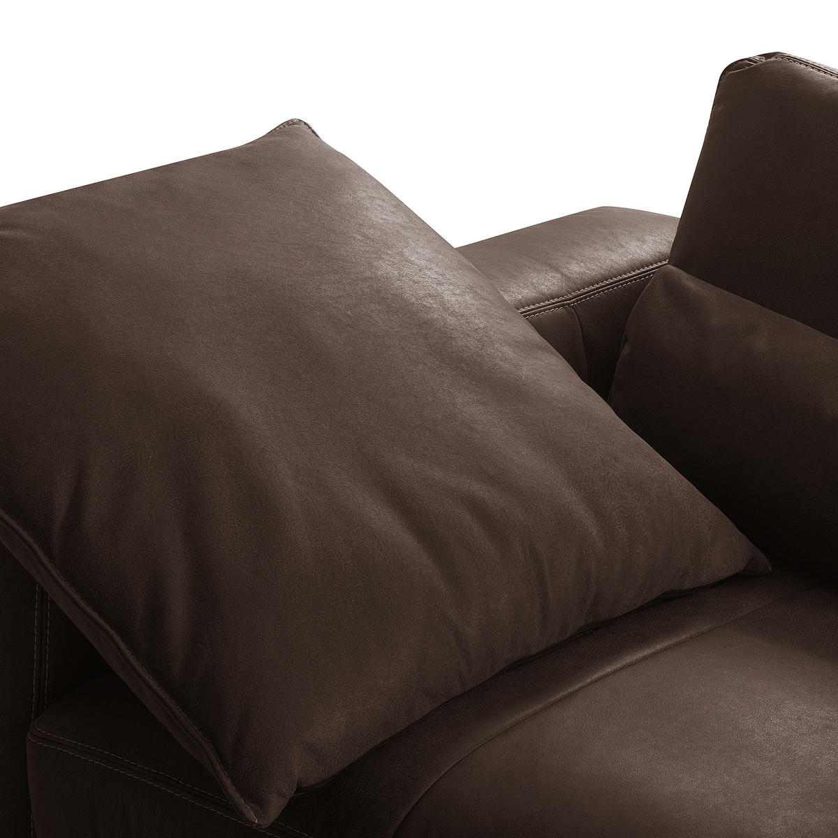 2-SITZER-SOFA  in Echtleder Dunkelbraun   - Dunkelbraun/Beige, Design, Leder/Kunststoff (240/85/123cm) - Livetastic
