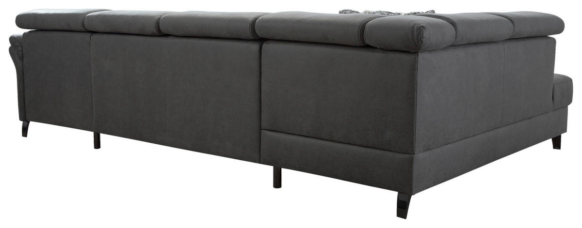 WOHNLANDSCHAFT in Mikrofaser Anthrazit  - Anthrazit/Schwarz, Konventionell, Textil/Metall (193/317/165cm) - Sit & More
