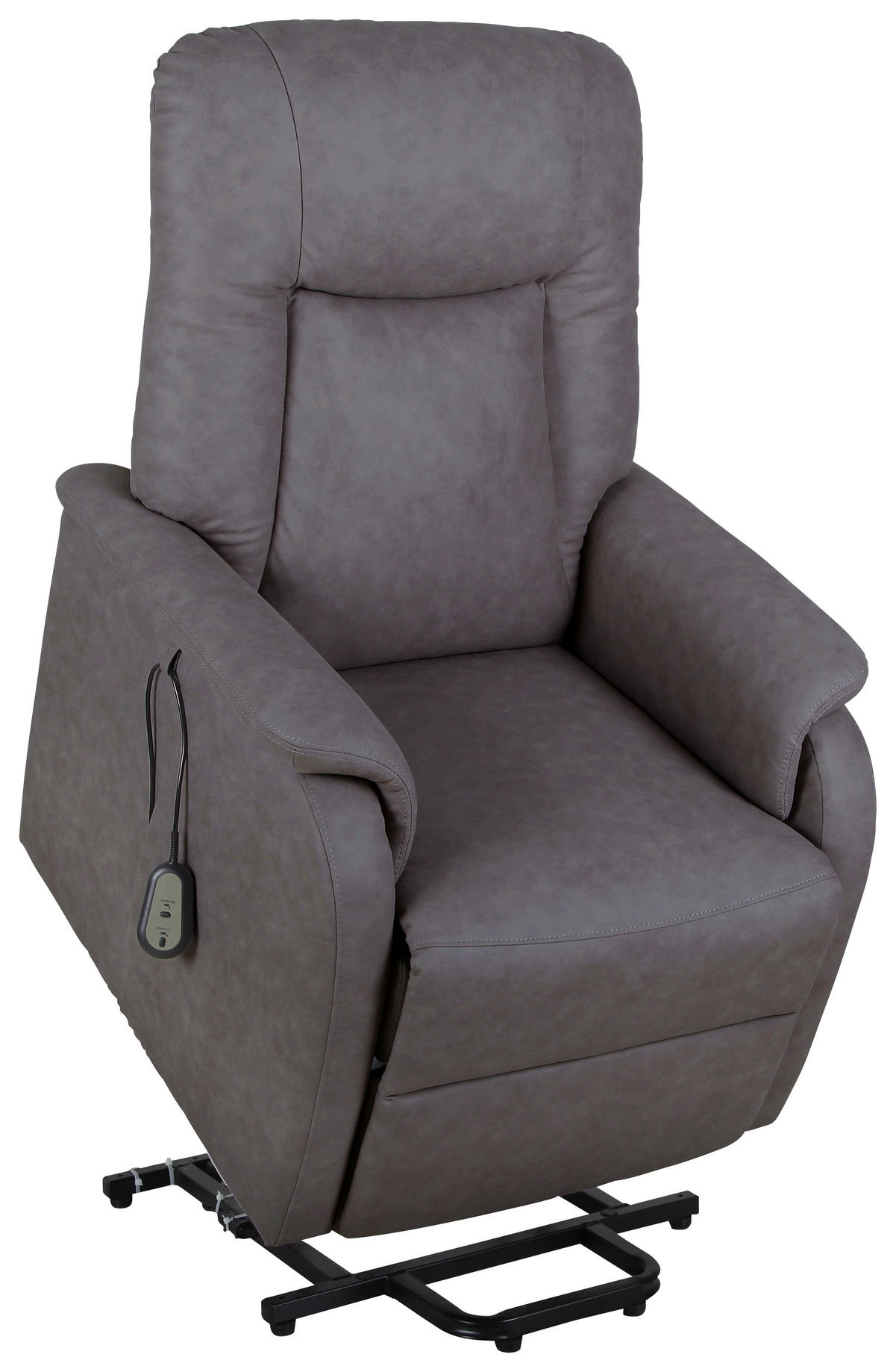 TV KRESLO, kov, textil, tmavosivá - čierna/tmavosivá, Konventionell, kov/textil (75/111/93cm) - Cantus