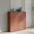 HIGHBOARD  124,5/121,5/34,9 cm  - Terracotta/Grau, MODERN, Holzwerkstoff/Kunststoff (124,5/121,5/34,9cm) - Carryhome