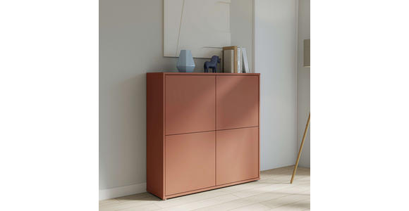 HIGHBOARD  124,5/121,5/34,9 cm  - Terracotta/Grau, MODERN, Holzwerkstoff/Kunststoff (124,5/121,5/34,9cm) - Carryhome