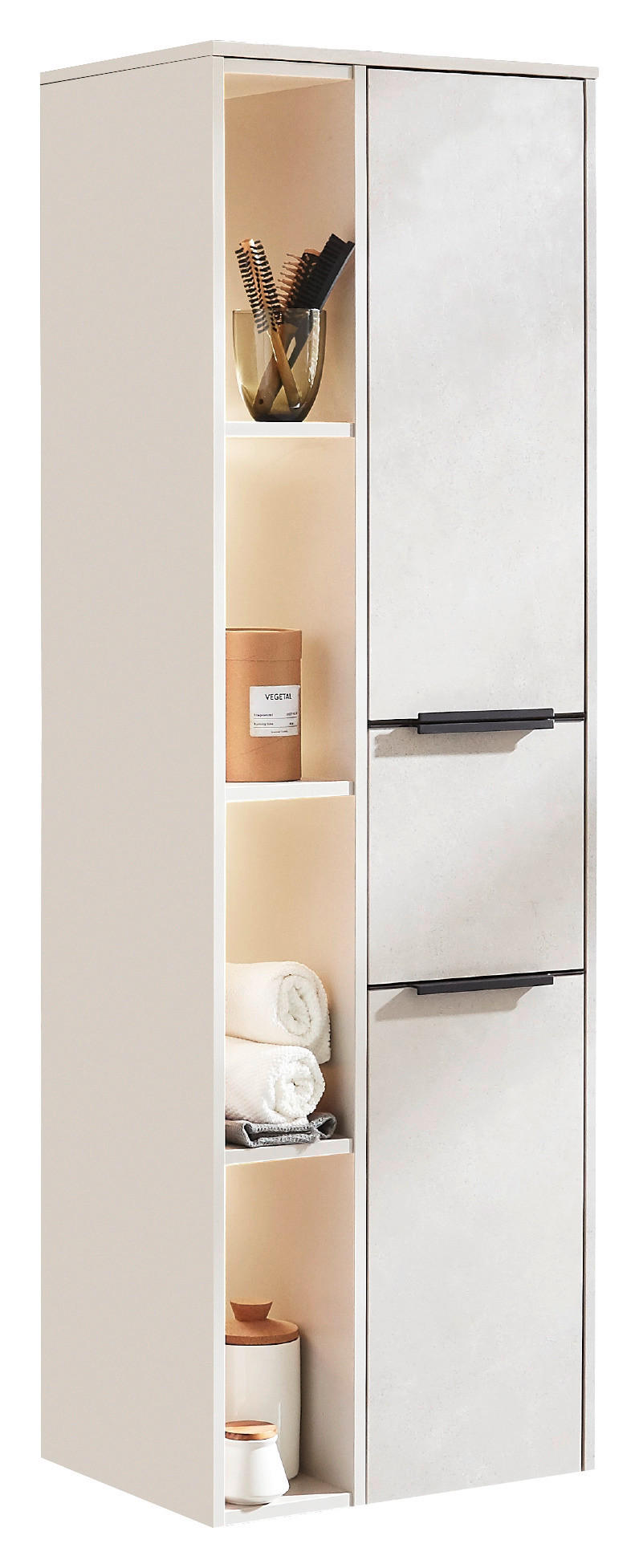 MIDISCHRANK 51,9/115,2/32 cm  - Sandfarben/Schwarz, MODERN, Holzwerkstoff/Metall (51,9/115,2/32cm) - Celina Home