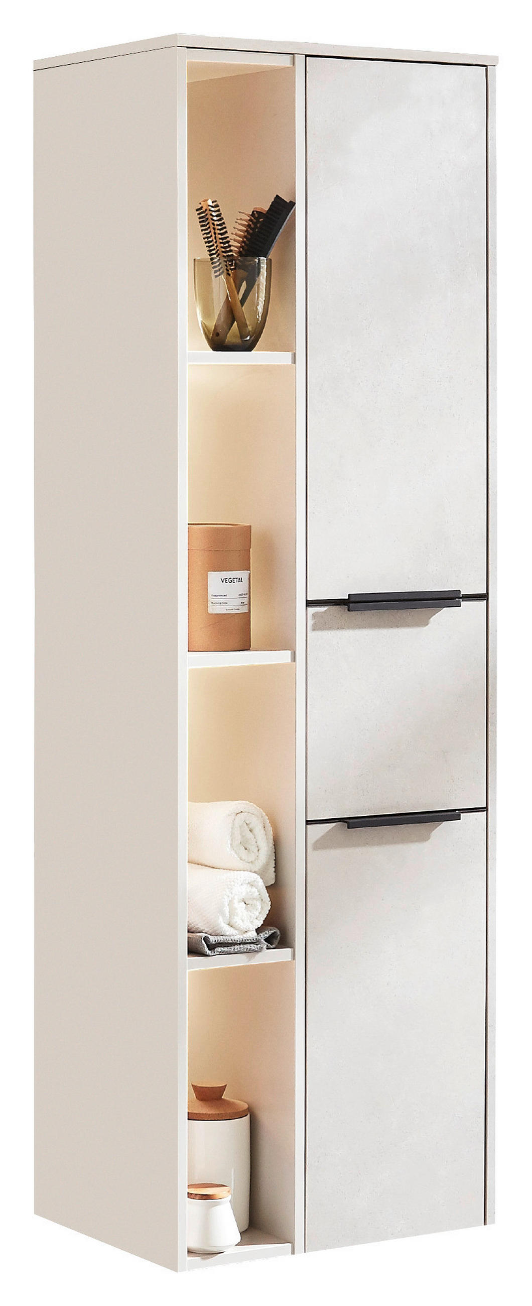 MIDISCHRANK 51,9/115,2/32 cm  - Sandfarben/Schwarz, MODERN, Holzwerkstoff/Metall (51,9/115,2/32cm) - Celina Home