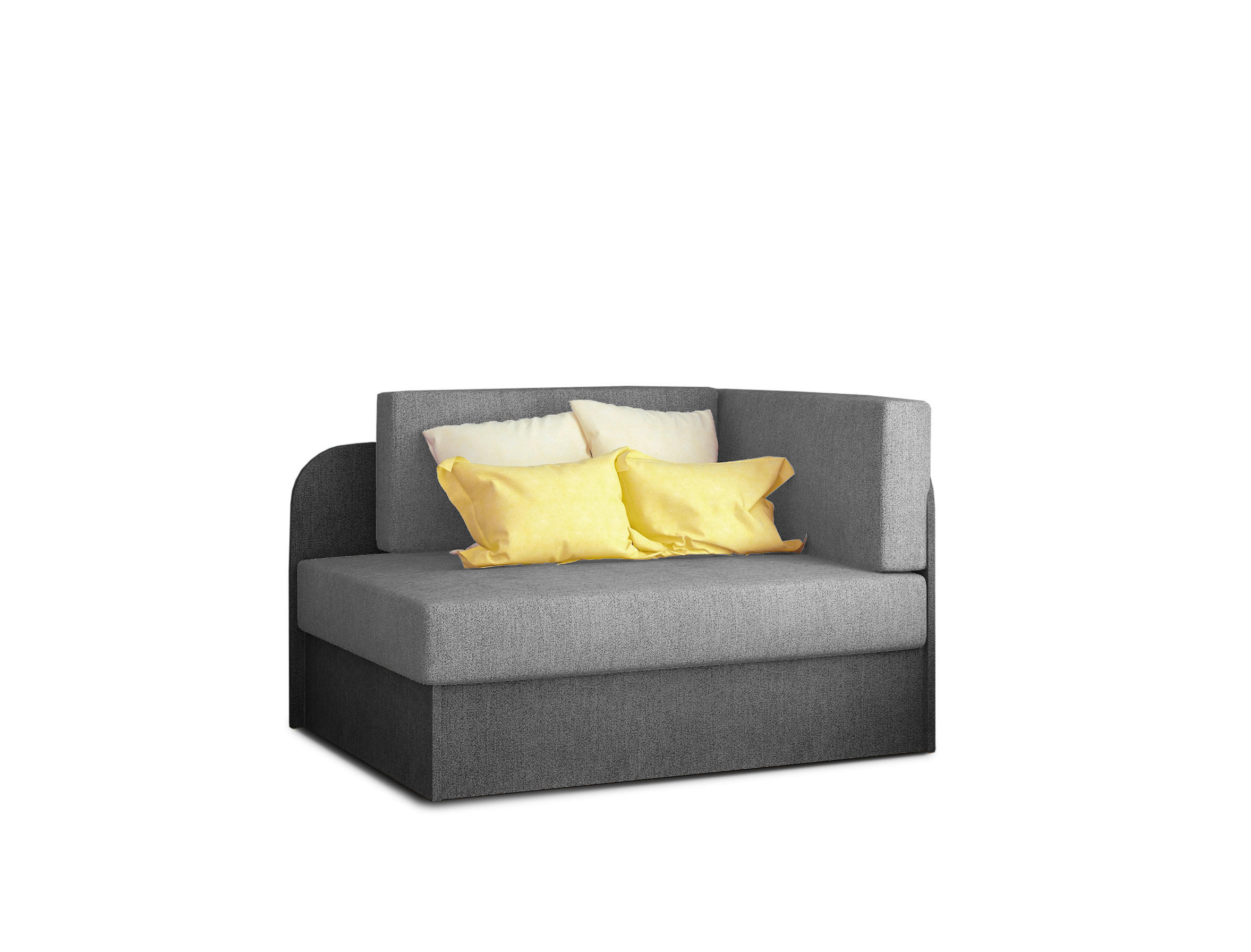 RÉCAMIERE in Fleece Grau, Hellgrau  - Hellgrau/Schwarz, Design, Kunststoff/Textil (104/60/75cm) - MID.YOU
