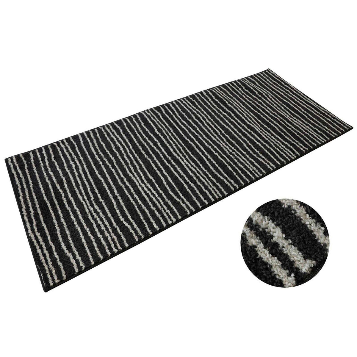 LÄUFER 133/600 cm Larache  - Schwarz, Design, Kunststoff/Textil (133/600cm) - Novel