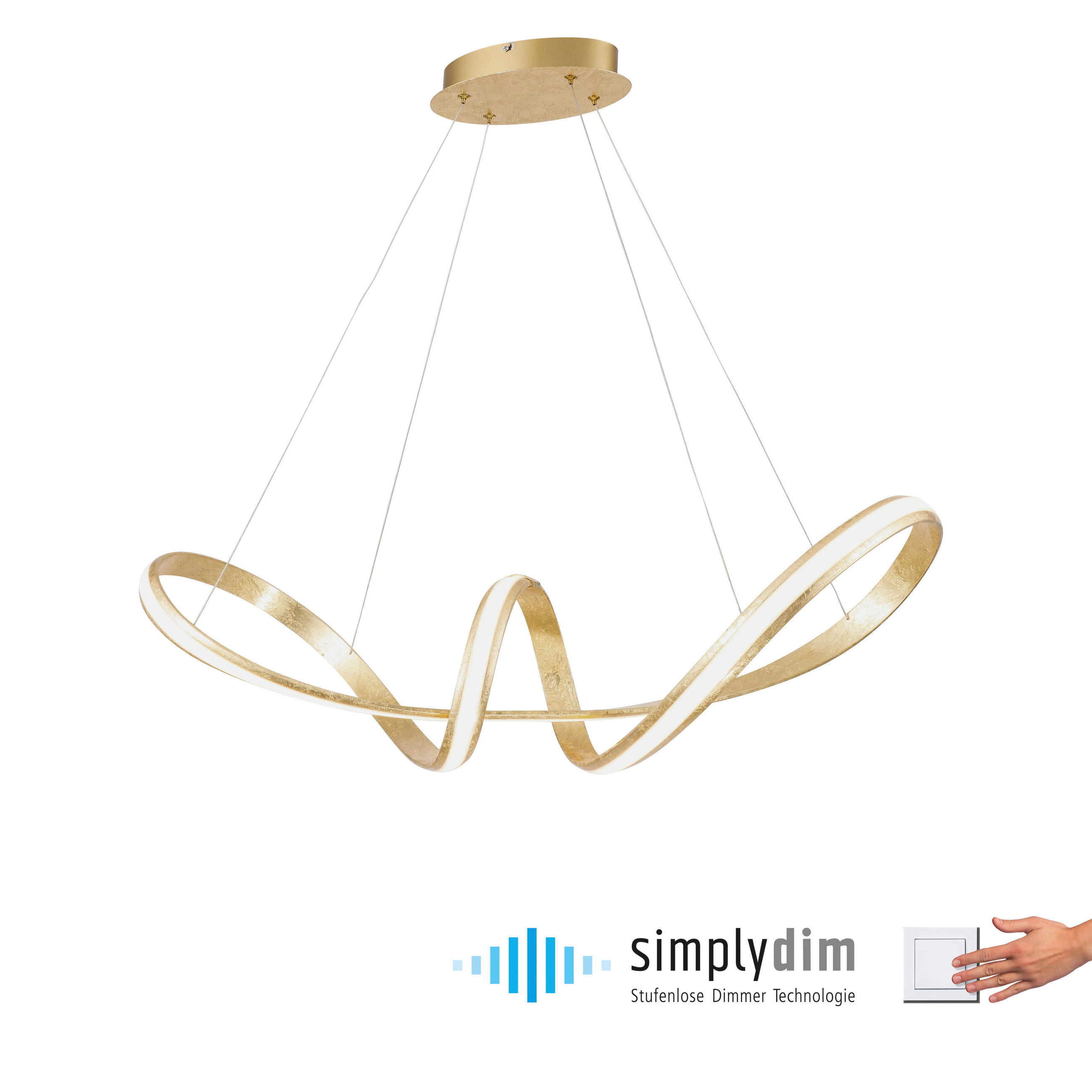 Thumbnail - Paul Neuhaus Led-Hängeleuchte Melinda, Gold, Metall, Kunststoff, Kranz,Kranz, 91 cm, Lampen & Leuchten, Innenbeleuchtung...