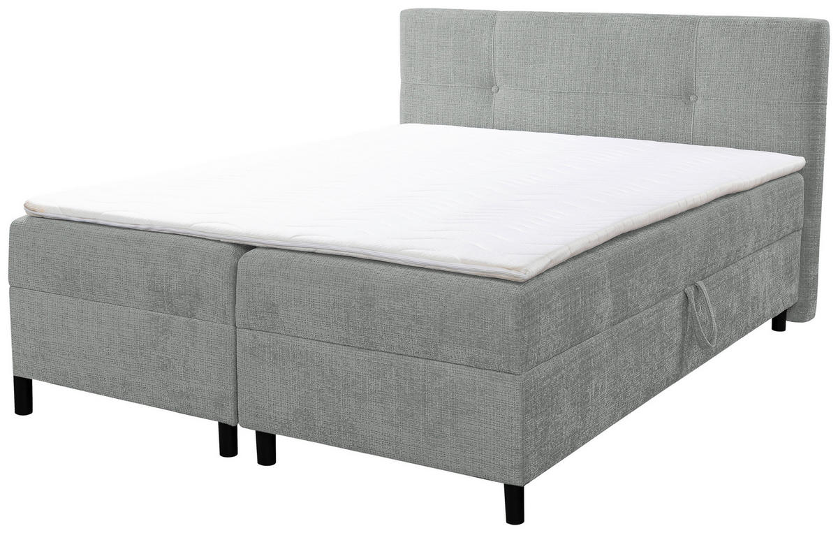 AMERICKÁ POSTEL, 180/200 cm, šedá - šedá/černá, Moderní, dřevo/textil (180/200cm) - MID.YOU