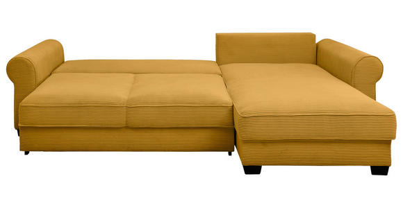 ECKSOFA Gelb Cord  - Gelb/Schwarz, KONVENTIONELL, Kunststoff/Textil (318/197cm) - Hom`in