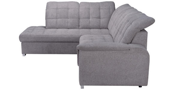 ECKSOFA Dunkelbraun Chenille Bettkasten, Schlaffunktion, Rücken echt, Kopfteilverstellung, Liegefläche im Originalstoff  - Chromfarben/Dunkelbraun, KONVENTIONELL, Kunststoff/Textil (205/260cm) - Carryhome