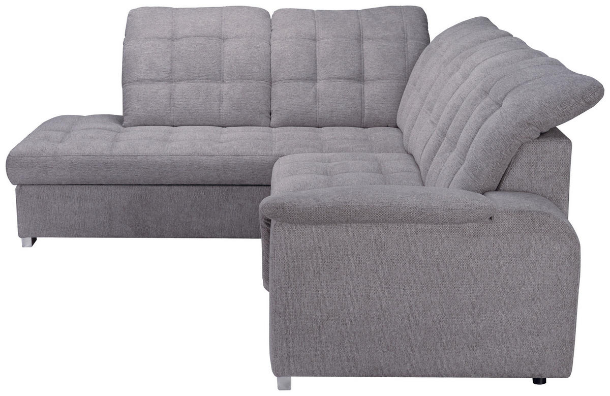 ECKSOFA Dunkelbraun Chenille  - Chromfarben/Dunkelbraun, KONVENTIONELL, Kunststoff/Textil (205/260cm) - Carryhome