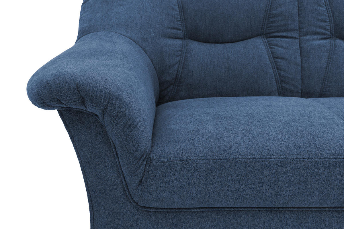ECKSOFA Dunkelblau Mikrofaser  - Schwarz/Dunkelblau, KONVENTIONELL, Kunststoff/Textil (190/240cm) - MID.YOU