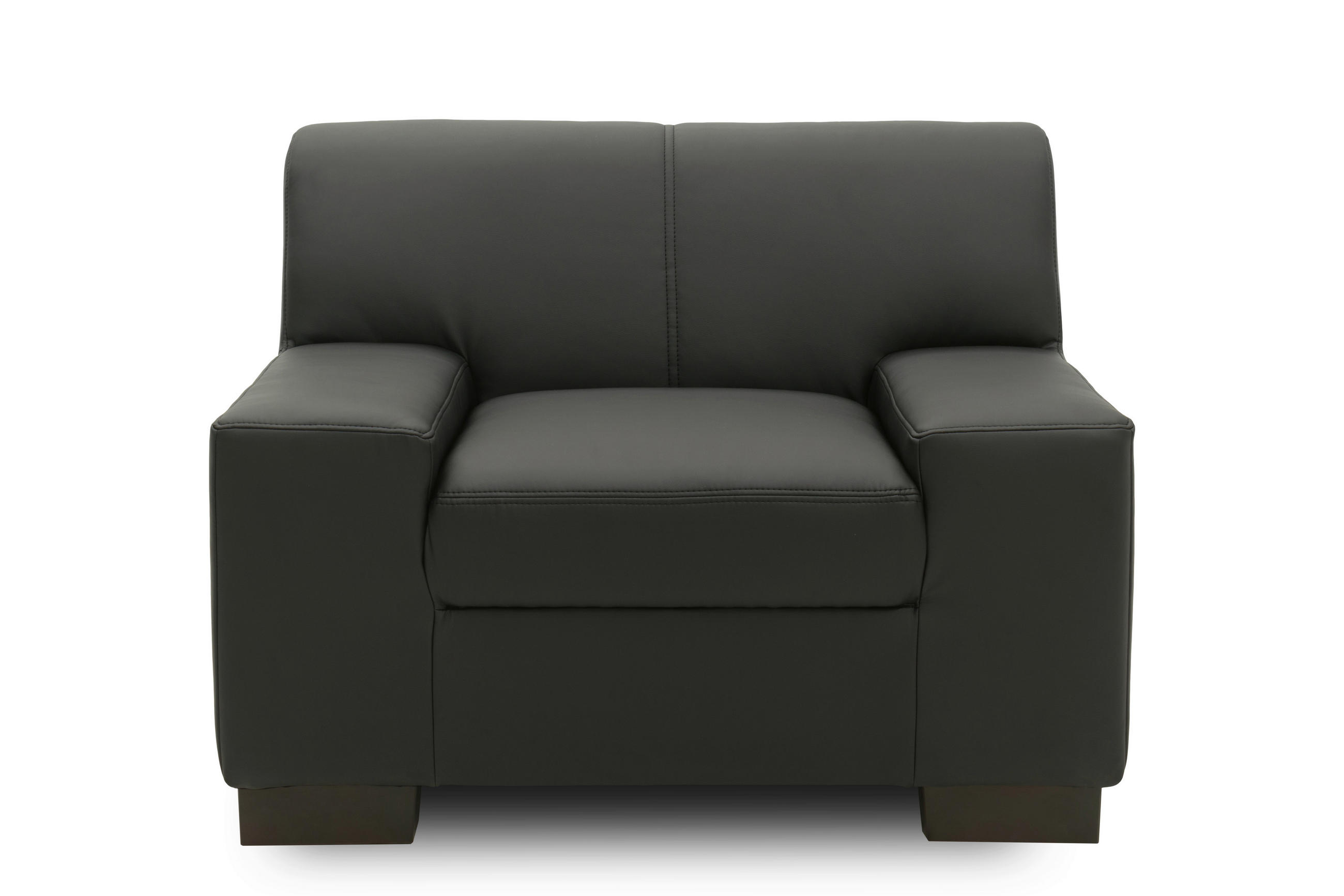SESSEL Lederlook Schwarz    - Wengefarben/Schwarz, Design, Holz/Textil (101/74/85cm) - MID.YOU
