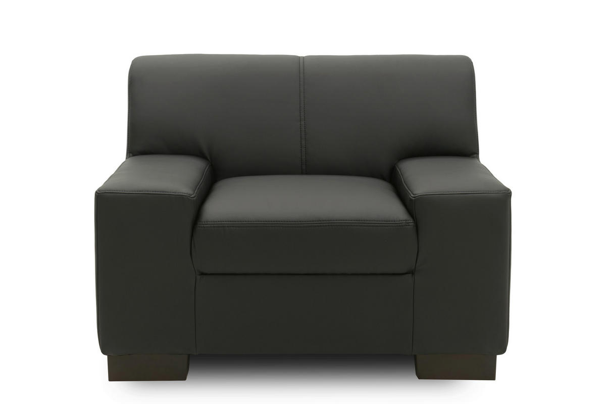 SESSEL Lederlook Schwarz    - Wengefarben/Schwarz, Design, Holz/Textil (101/74/85cm) - MID.YOU