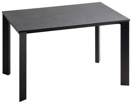 ESSTISCH in Metall, Holzwerkstoff 120/80/75 cm   - Schwarz/Grau, Design, Holzwerkstoff/Metall (120/80/75cm) - Novel