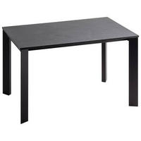 ESSTISCH Schwarz, Schieferfarben rechteckig  ausziehbar, in verschiedenen Größen erhältlich  - Schieferfarben/Schwarz, Design, Holzwerkstoff/Metall (120-180/80/75cm) - home24