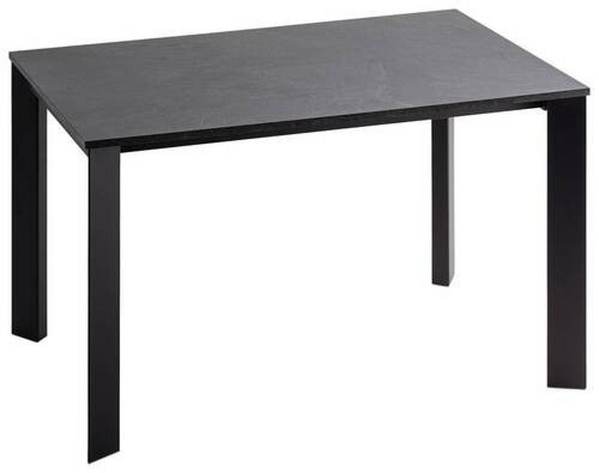 ESSTISCH Schwarz, Schieferfarben rechteckig  ausziehbar, in verschiedenen Größen erhältlich  - Schieferfarben/Schwarz, Design, Holzwerkstoff/Metall (120-180/80/75cm) - home24