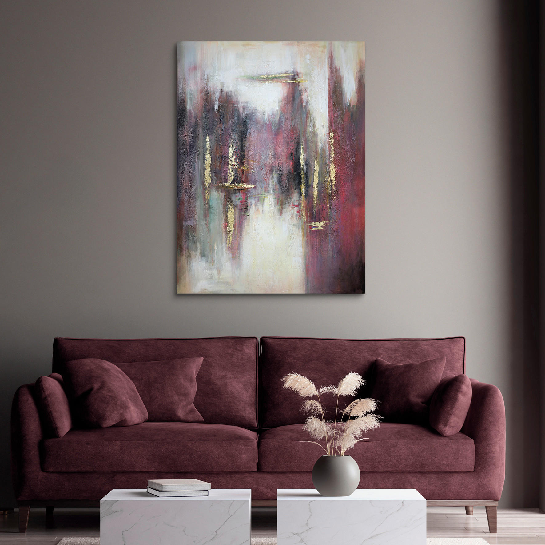 ÖLGEMÄLDE Abstraktes 90/120 cm  - Multicolor, Design, Holzwerkstoff/Textil (90/120cm) - Monee
