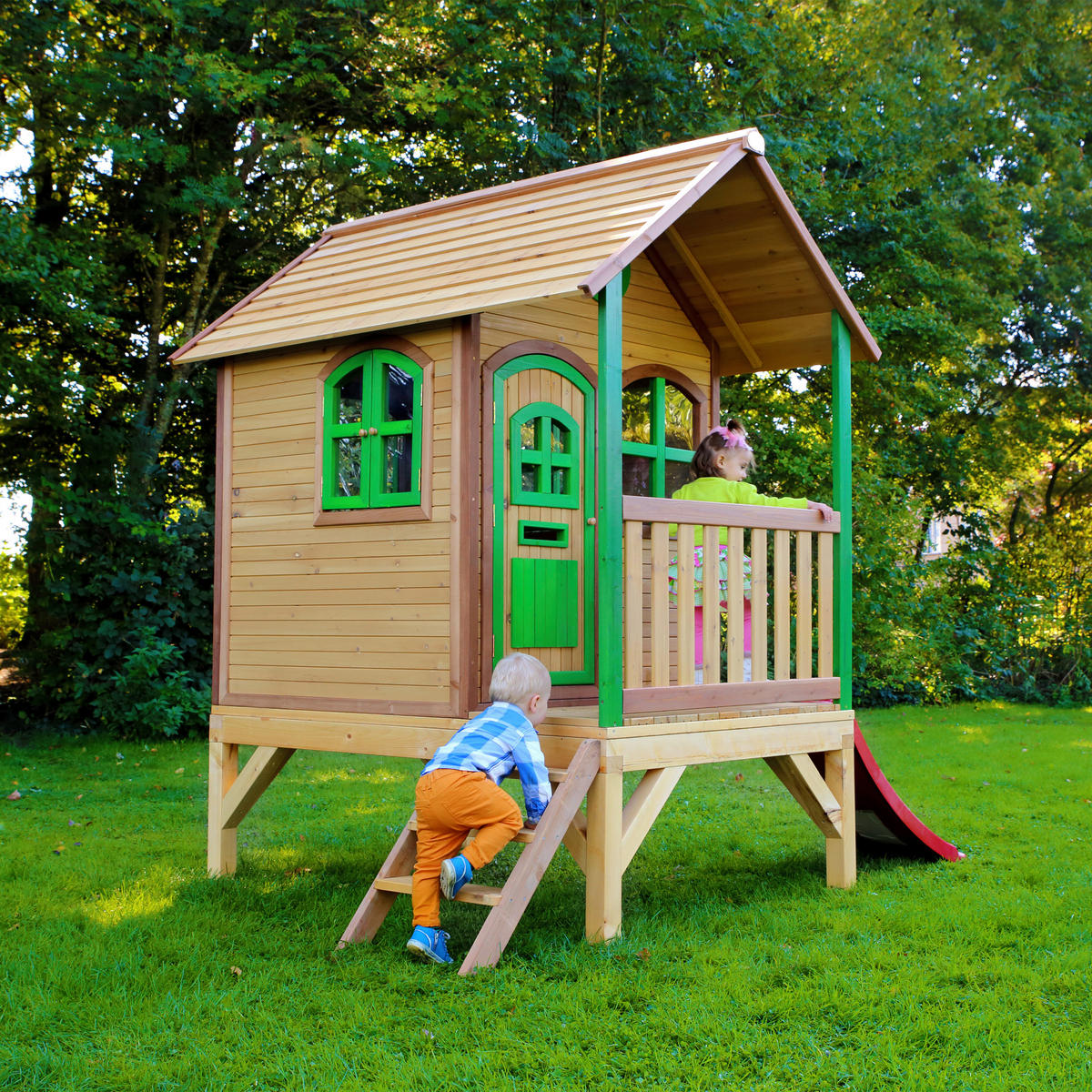 SPIELHAUS 287/231/191 cm  - Rot/Braun, Konventionell, Holz (287/231/191cm)