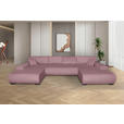 WOHNLANDSCHAFT  in Cord Altrosa  - Schwarz/Altrosa, KONVENTIONELL, Textil/Metall (191/351/191cm) - Carryhome