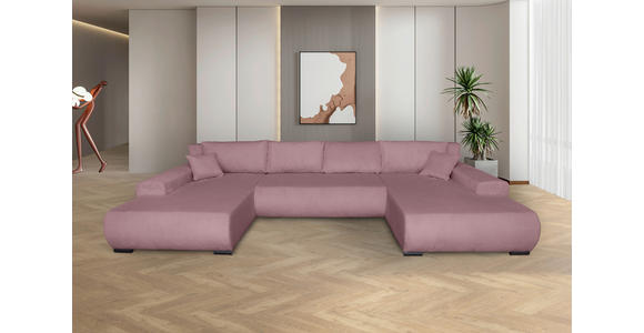 WOHNLANDSCHAFT  in Cord Altrosa  - Schwarz/Altrosa, KONVENTIONELL, Textil/Metall (191/351/191cm) - Carryhome