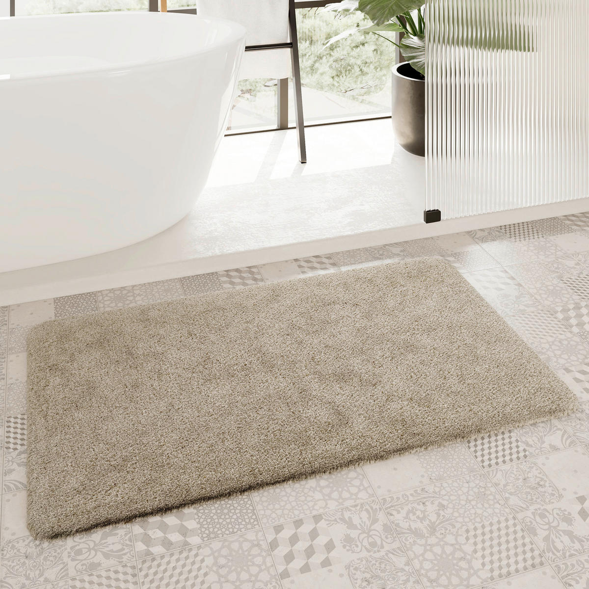 BADTEPPICH Taupe 70/120 cm  - Taupe, Basics, Kunststoff/Textil (70/120cm) - WECON HOME
