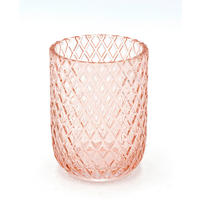 Pahar Pentru Periuțe De Dinți sticlă  - roz/transparent, Basics, sticlă (7,5/10/7,5cm) - Sadena