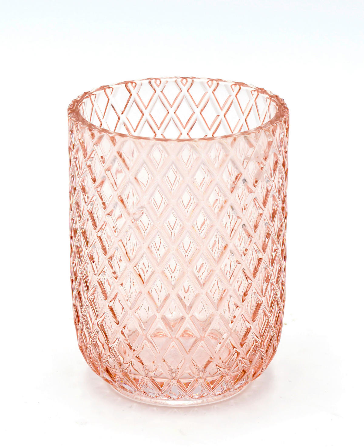 Pahar Pentru Periuțe De Dinți sticlă  - roz/transparent, Basics, sticlă (7,5/10/7,5cm) - Sadena