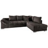 ECKSCHLAFSOFA in Dunkelbraun Textil   - Dunkelbraun/Silberfarben, Design, Holz/Textil (298/202cm) - MID.YOU