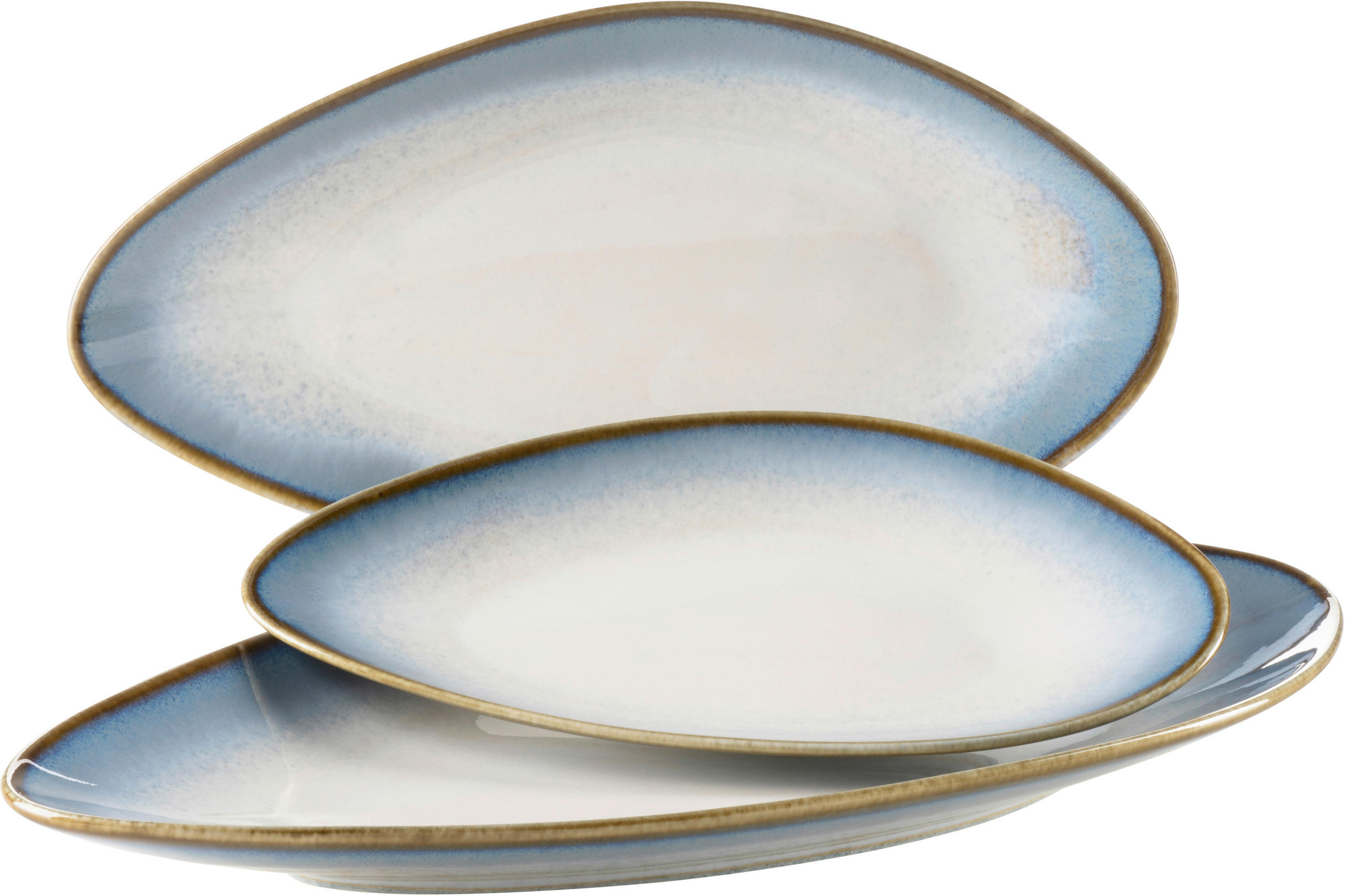 SERVIERPLATTE La Sinfonia - Weiß/Hellblau, Basics, Keramik (36,5/12,5/21,5cm) - Mäser