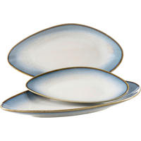 SERVIERPLATTE - Weiß/Hellblau, Basics, Keramik (36,5/12,5/21,5cm) - Mäser
