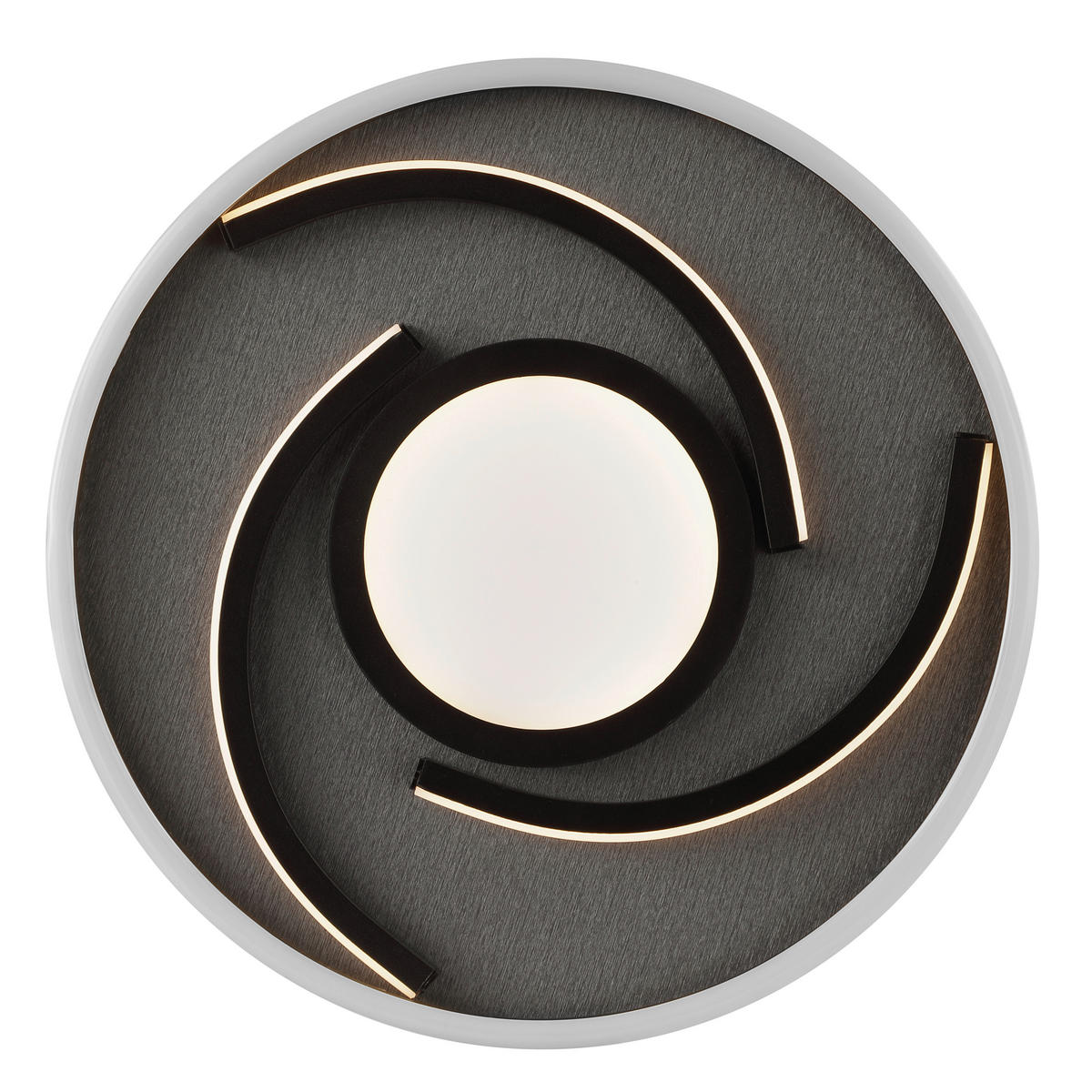 LED-DECKENLEUCHTE Hardy 35/4,8 cm   - Schwarz, Design, Kunststoff/Textil (35/4,8cm) - Brilliant