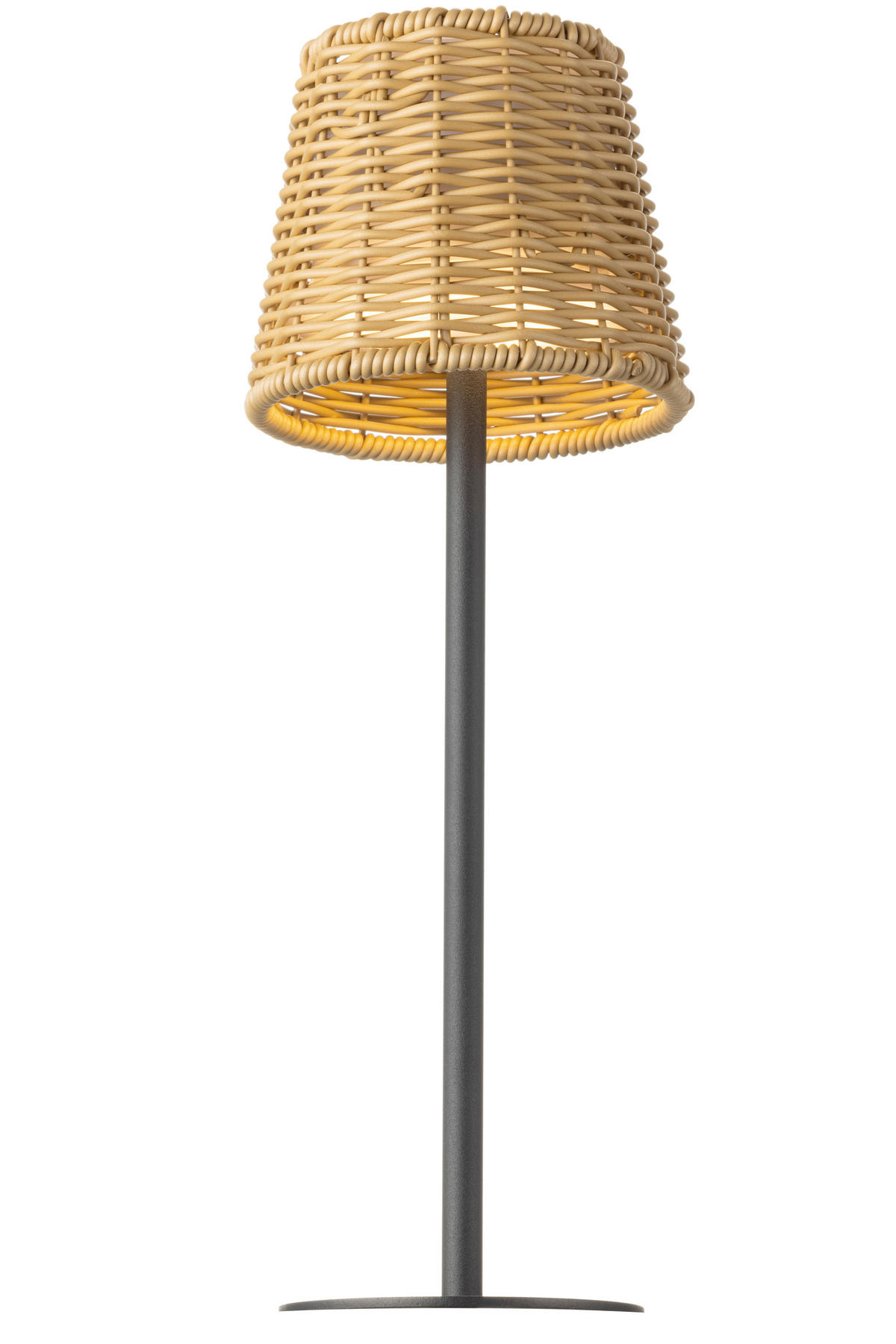 AKKU-TISCHLEUCHTE Landhaus 12,5/36 cm  - Schwarz/Braun, Natur, Kunststoff/Metall (12,5/36cm) - Novel