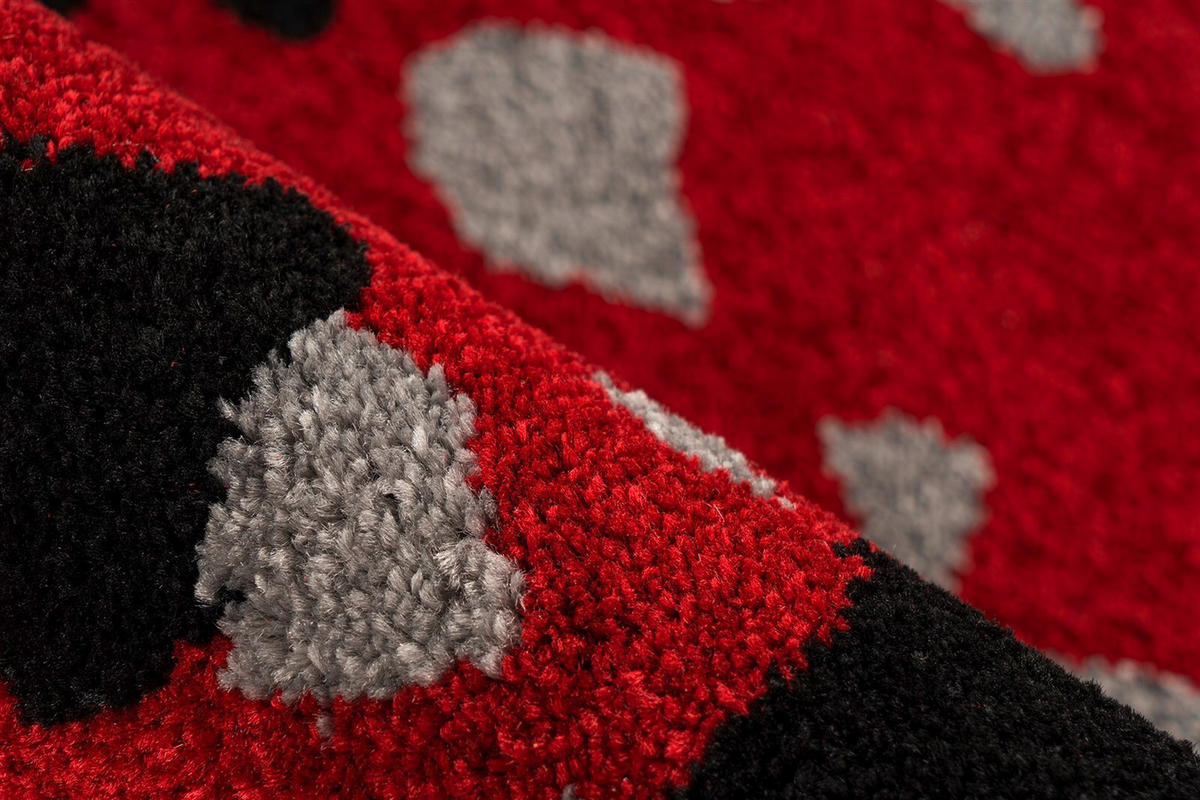 TEPPICH 120/170 cm Naila 300 Schwarz / Rot Rot, Schwarz  - Rot/Schwarz, KONVENTIONELL, Textil (120/170cm)