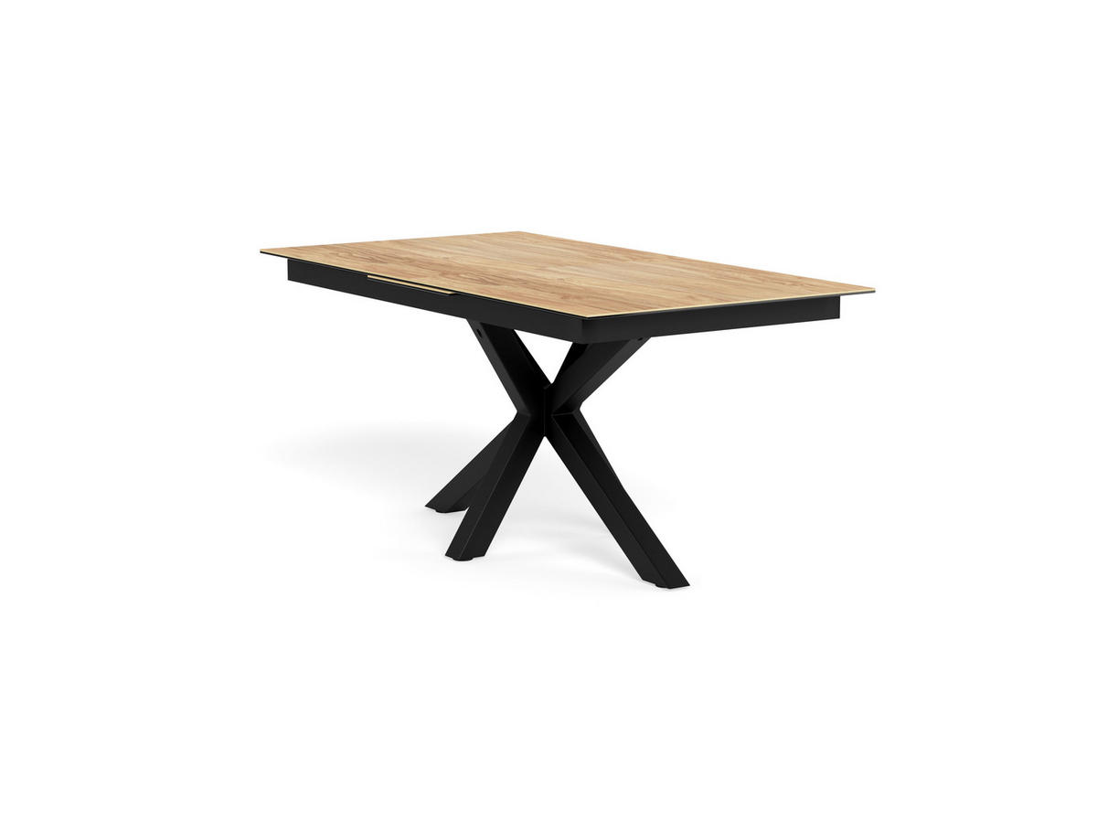 ESSTISCH in Metall, Glas, Keramik 168-210/90/76 cm  - Eichefarben/Schwarz, MODERN, Glas/Keramik (168-210/90/76cm) - MID.YOU