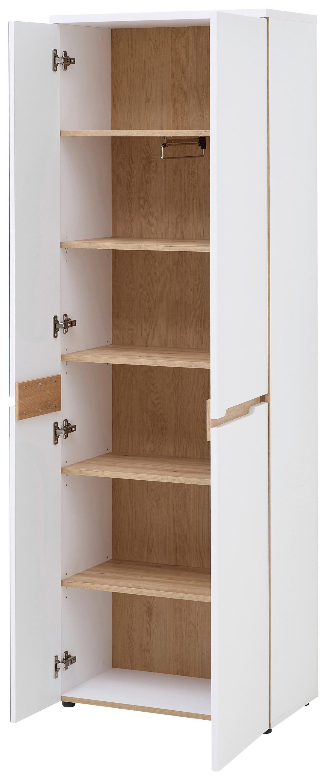 GARDEROBENSCHRANK Memphis  in 65/192/38 cm  - Schwarz/Eiche Artisan, Design, Glas/Holzwerkstoff (65/192/38cm) - Voleo