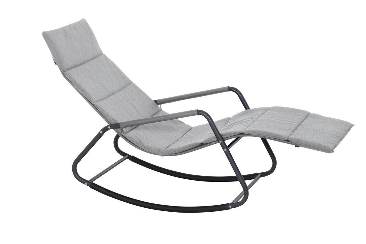 HOJDACIE LEŽADLO kov, plast, textil - sivá, Modern, kov/textil (143/57/84cm) - Siena Garden