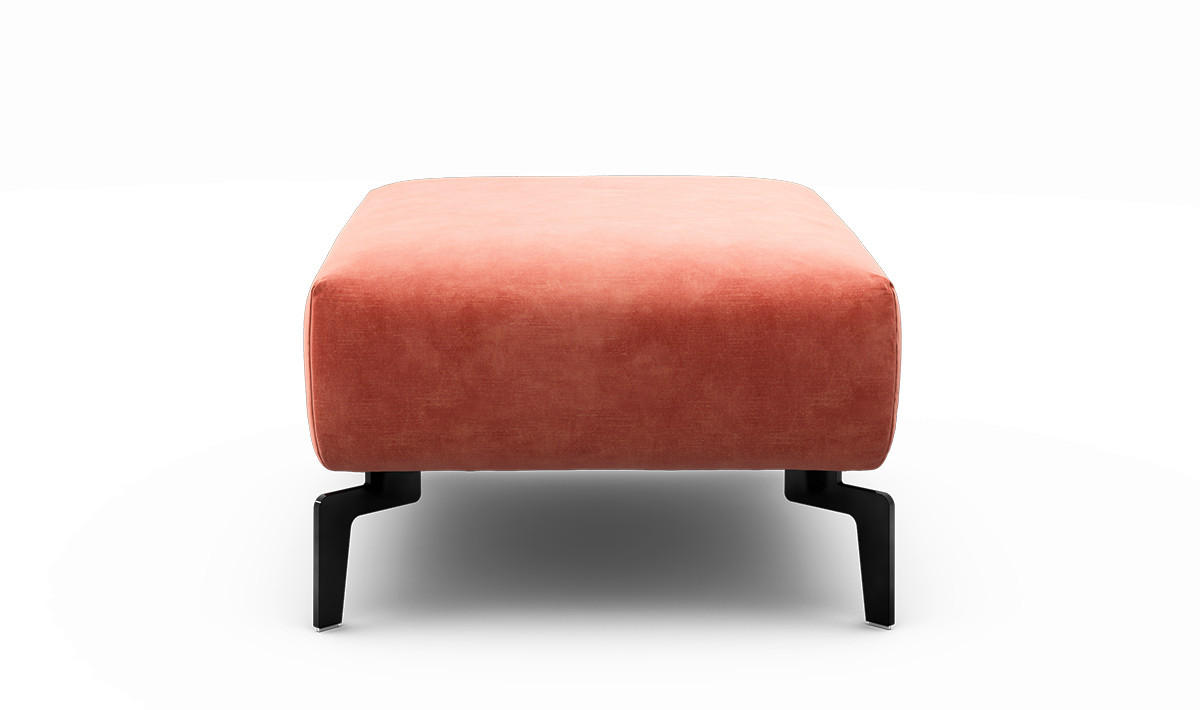 HOCKER Samt Rosa  - Schwarz/Rosa, Design, Textil/Metall (90/70/46cm) - SENSOO