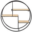 WANDREGAL  - Schwarz/Naturfarben, Basics, Holz/Metall (42/42/11,5cm) - Ambia Home