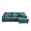 ECKSOFA Petrol Cord  - Petrol/Naturfarben, Design, Holz/Textil (228/150cm) - P & B