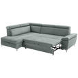 ECKSOFA Mintgrün Mikrofaser  - Chromfarben/Mintgrün, KONVENTIONELL, Textil/Metall (206/271cm) - Carryhome