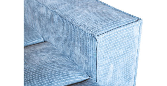 BIGSOFA Flachgewebe Blau - Chromfarben/Blau, KONVENTIONELL, Textil/Metall (256/68/122cm) - Carryhome