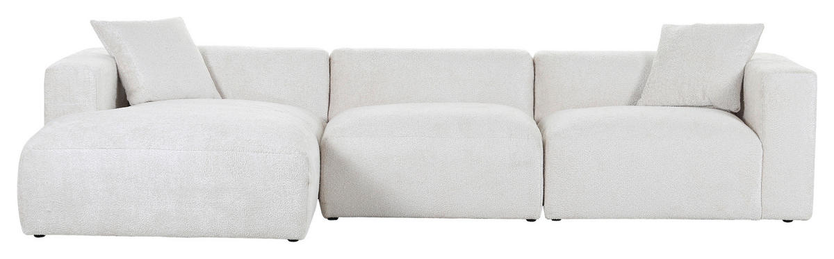 ECKSOFA Creme Chenille  - Creme/Schwarz, MODERN, Kunststoff/Textil (178/323cm) - Carryhome